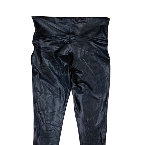 Spanx Faux Leather Black Shaping Leggings High Waist Slimming Fit Small - Picture 4 of 5